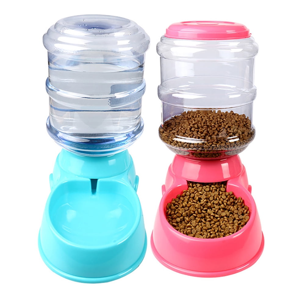 M Buder Automatic Pet Water Dispenser 3.8L (1 gal) Gravity Waterer Set for Dogs Cats, Gray