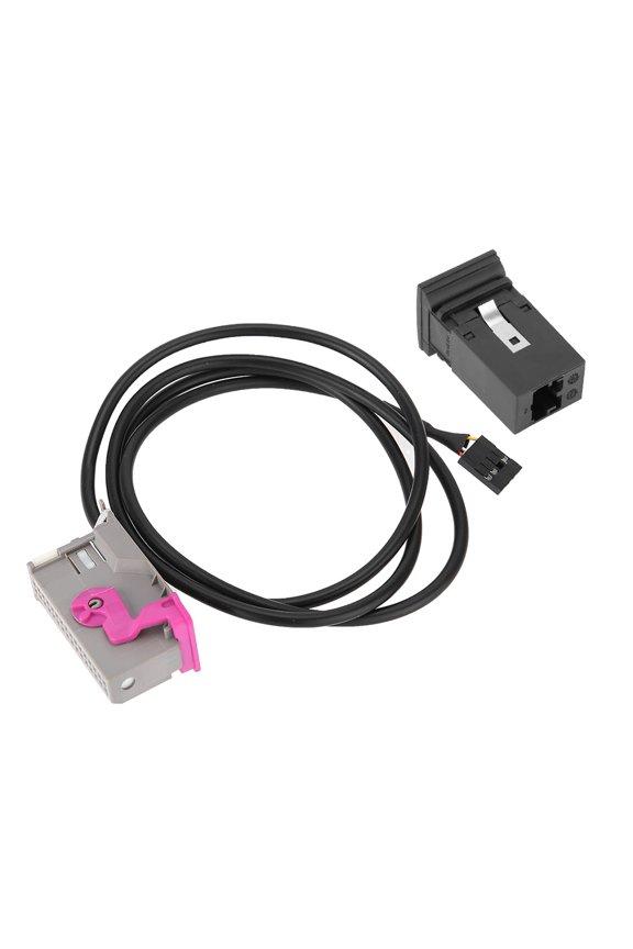 Automotive AUX Input Cable Socket Replacement with Car CD RNS-E AU 3.5mm 32-PIN Input AUX Line Fit for Audi A3 A4 A6 TT R8 (4.72 inches / 12 cm)