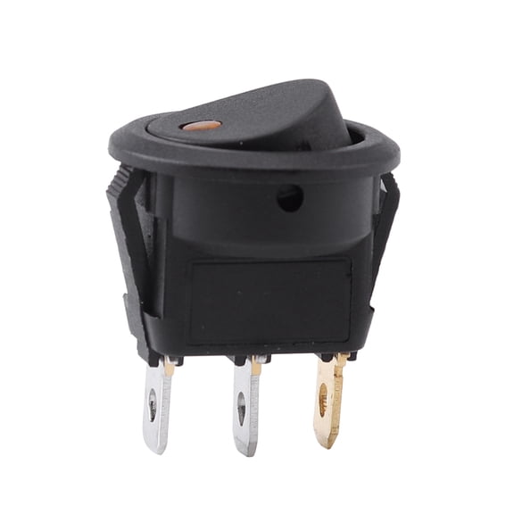 M Buder Automotive Electrical Round On/Off SPST Switch 12V Orange LED Illuminated Rocker Control Toggle for Car Truck Van Dash Boat Light (0.75 in / 1.9 cm, 1 Pack)