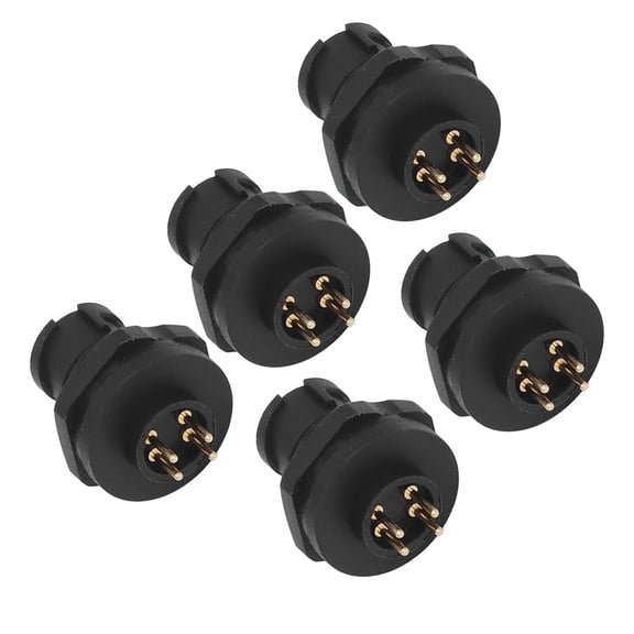 M Buder Aviation Plug Connector E7 IP67 Waterproof Snap In Locking 4 Pin Connector for Electric Appliance, 5 Pack