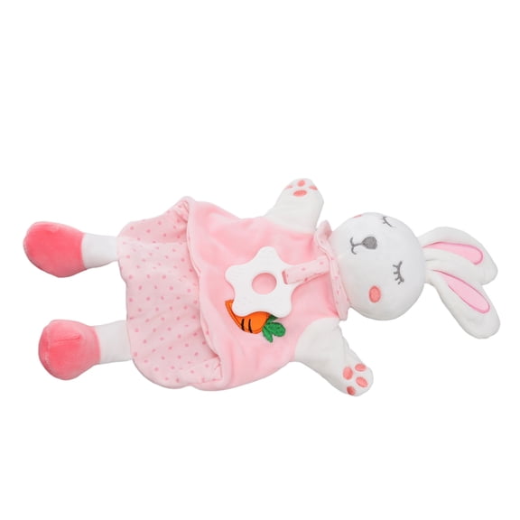 M Buder Baby Hand Puppet Comfort Toy Cute Rabbit Soft Small Machine Washable Plush Animal Blanket for Nap Crib and Playtime 13.8 inches / 35.0 cm