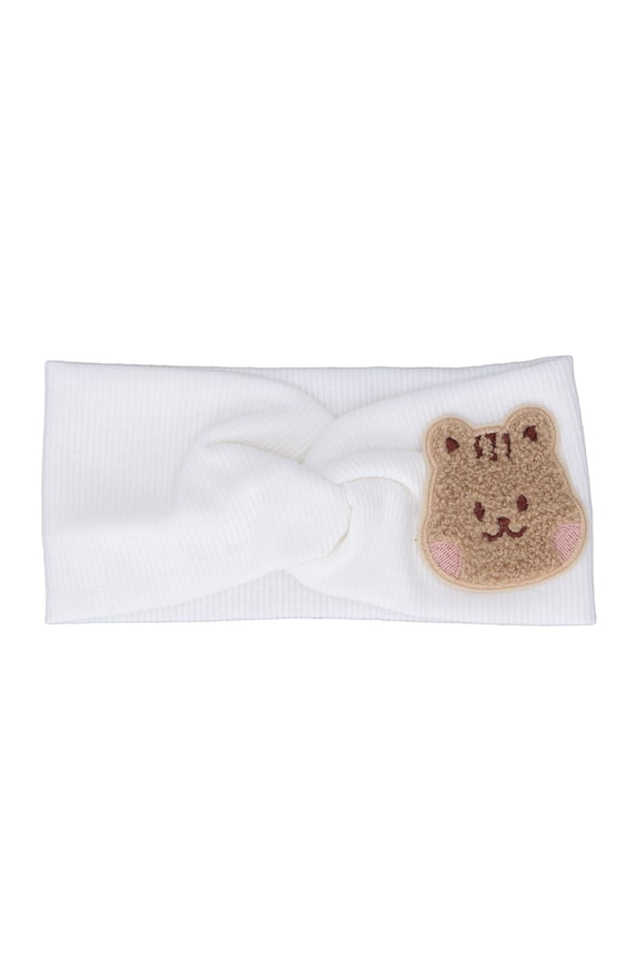 Baby Headbands Soft Cotton Super Stretchy Cartoon Pattern Head Protection Wrap for Toddlers White, 17.3 x 8 cm / 6.8 x 3.1 inches, Newborn Infant Hair Accessories
