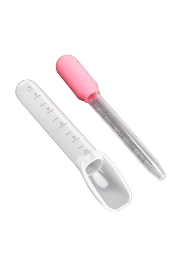 Baby Liquid Medicine Dropper Spoon Food Grade Silicone Clear Scale Kids Oral Medicine Dispenser Kit for Toddler Pink 13 inches[cite: 1]