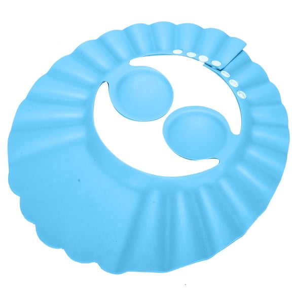 M Buder Baby Shower Shampoo Bathing Hat Silicone Hair Sunshade Shield Ear Protection Hat for Kid Blue 6.7 inches / 17 cm