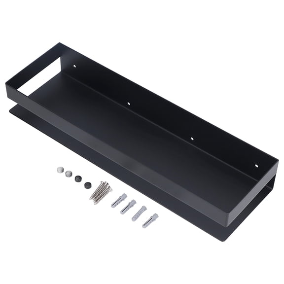 M Buder Bathroom Wall Shelf Modern Simple Stainless Steel Waterproof Floating Shelf for Kitchen Bedroom Matte Black, 15.7 inches / 40 cm