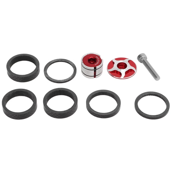 M Buder Bicycle Headset Spacer Set Stem Top Cap & Expander Plug 28.6mm (1.1 inches) Red