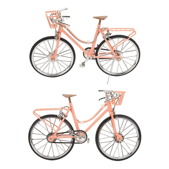 M Buder Bike Model Pink Simulated Design Detachable 1/10 Scale Mini Bike Ornament Toy for Shelf Desktop Decoration Gift, 9.84 inches / 25 cm Length