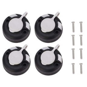 M Buder Black Canoe Kayak Track Star Mount Base Heavy Duty Round Inflatable Boat Track Mounting Base Kit with Screws (4 Pieces / 4 PCS)
