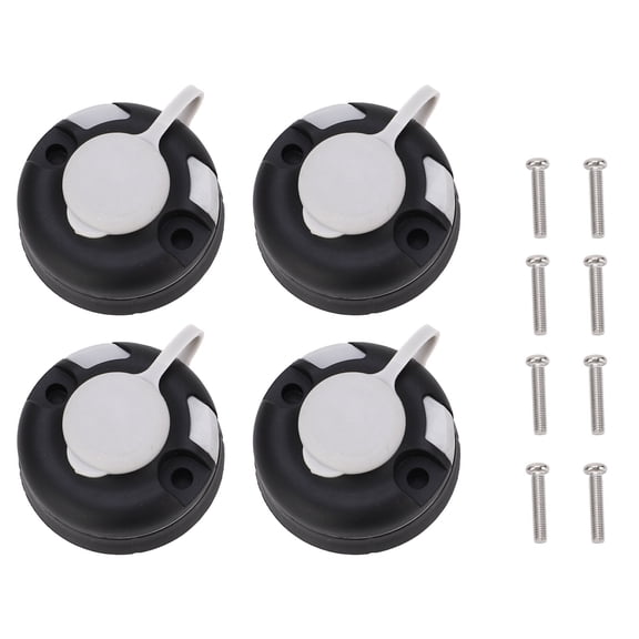 M Buder Black Canoe Kayak Track Star Mount Base Heavy Duty Round Inflatable Boat Track Mounting Base Kit with Screws (4 Pieces / 4 PCS)