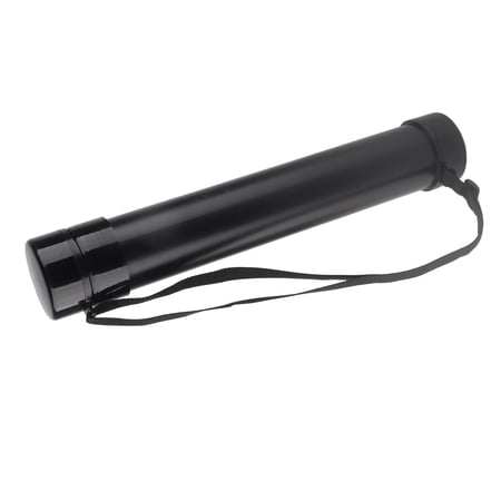 M Buder Black Extra-Thick Extendable Drawing Storage Tube, Telescopic Blueprint & Poster Carrier, Durable Art Drafting Document Storage Cylinder (20.3 in - 34.1 in / 51.5 cm - 86.5 cm)