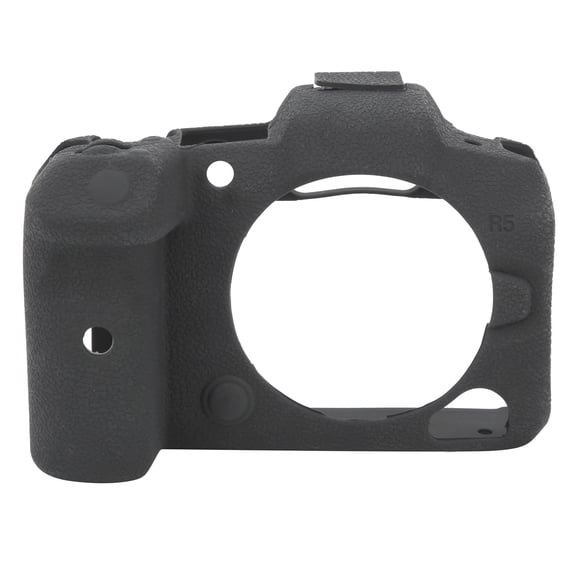 M Buder Black Lychee Pattern Silicone Protective Case for Canon EOS R5 Digital Camera - Durable Shockproof Skin