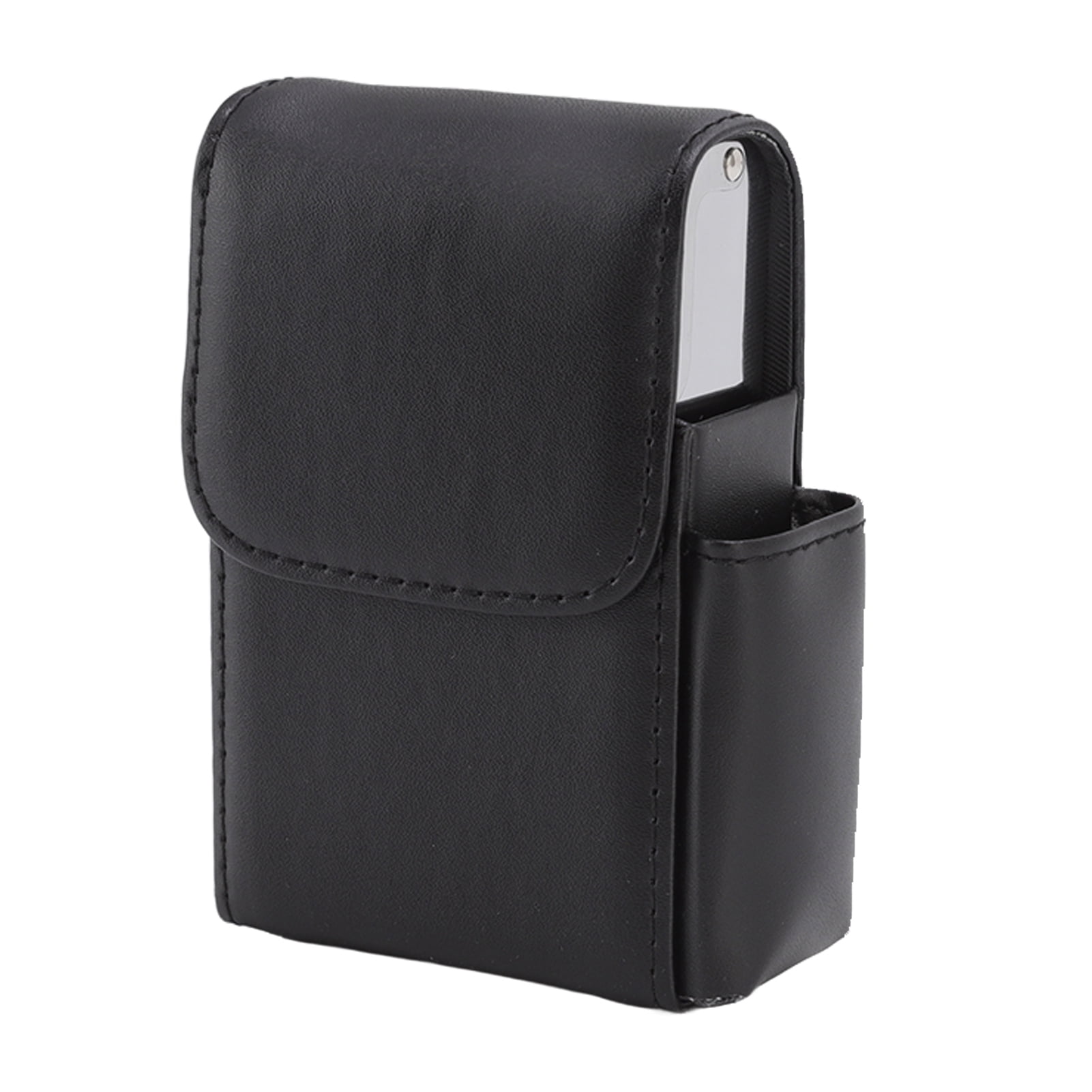 leather cigarette case for men M Buder Black PU with Lighter Holder, Holds 20 Cigarettes, Men's Wallet Design Box Premium Genuine Leather Cigarette Case,