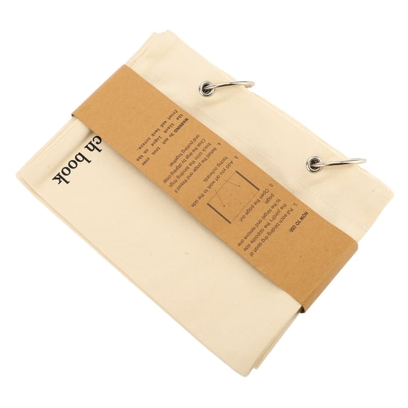 M Buder Blank Fabric Sketchbook, Linen Folding Portable Travel Journal, Fabric Planner Notebook Stitchbook for Drawing and Writing, 6.89 x 5.71 inches / 17.5 x 14.5 cm