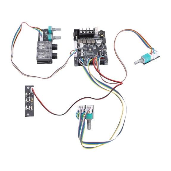 M Buder Bluetooth Amplifier Module 2.1 Channel Left Right 50W Audio Power Amp Board w/ Wire Treble Bass Control Dual Mic Input TPA3116D2 Chip (2.8x2.4x0.6 inches / 7x6x1.5 cm)
