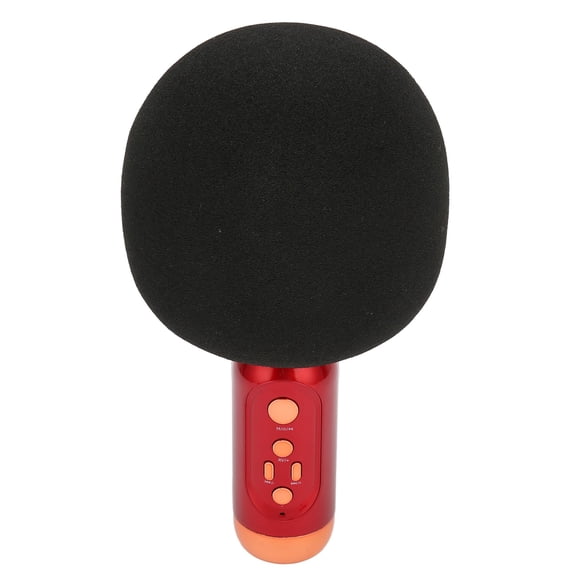 M Buder Bluetooth Microphone Rechargeable Handheld Wireless Karaoke Mic with LED Light for Party Car PC Cellphone Red