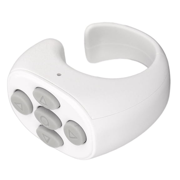 M Buder Bluetooth Remote Control Multi Function Ring Design Wireless Phone Selfie Shutter Camera Page Turner for Tik Tok iOS Android, 1.3x1.2x0.7 inches / 3.2x3.1x1.8 cm White