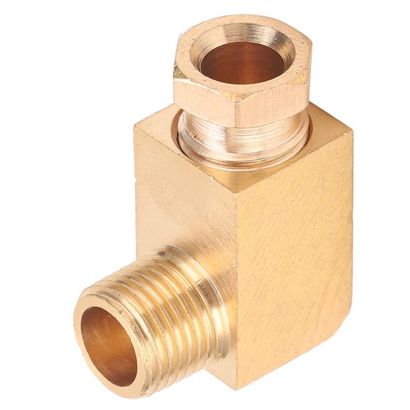 M Buder Brass Oil Pipe Fitting Elbow Rectangular Square Block Connector Adapter for Heavy Duty Industrial Pipe Connections, 6mm to G1/8 PL618 Model, 1 Pack (2.4 Inches / 6.1 cm)