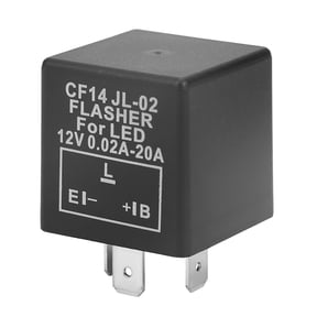 M Buder CF14 3-Pin LED Flasher Relay for Turn Signal Light Hyper Flash Fix 12V Waterproof Dustproof Automotive Replacement Electrical Parts Black (1.2 inches / 3 cm)[cite: 1]