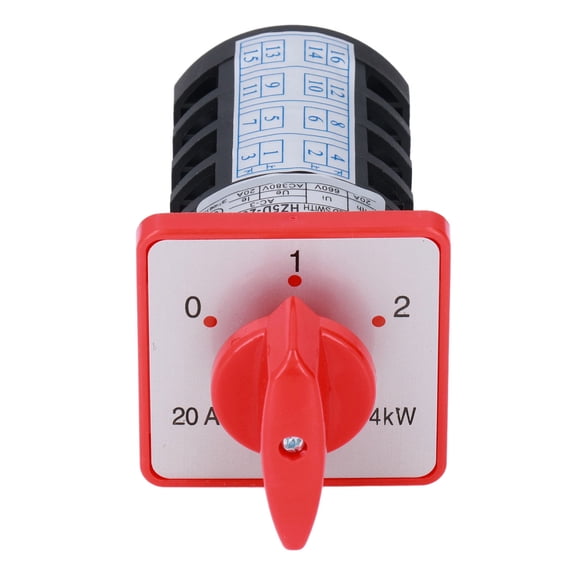 M Buder Cam Changeover Switch 4 Terminals 3 Position Control Mounting Rotary Selector AC380V 20A Electrical Switch