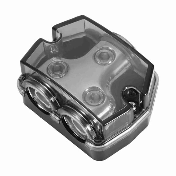 M Buder Car Audio Power Supply Ground Distribution Block Splitter 1*0GA In 2*0GA Out Circuit Protector For Auto Boat Vehicle Electrical Parts 6x5x4 inches / 15.2x12.7x10.1 cm