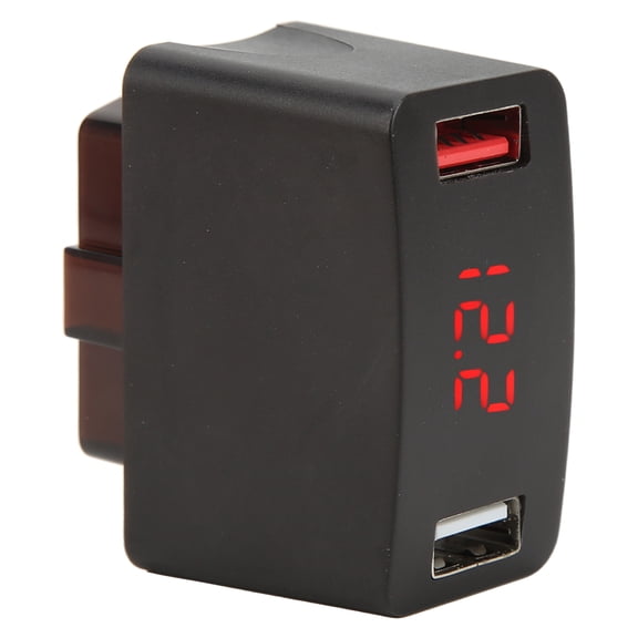 M Buder Car OBD Charger DC12-24V Dual USB LED Digital Display Charging Adapter Universal for Vehicles