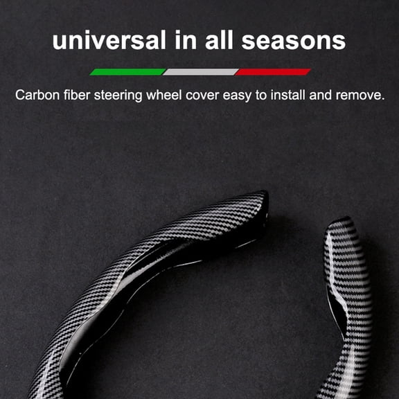 M Buder Car Steering Wheel Cover Carbon Fiber Universal Automobile Interior Accessories Red 15 inches / 38.1 cm 2-Pack