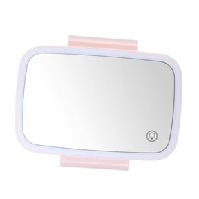 M Buder Car Sun Visor Mirror with LED Lights, Touch Screen Vanity Makeup Mirror, Clip-On Automobile Cosmetic Mirror for Cars, SUVs, Trucks, Pink (7.08x5.51x0.78 inches / 18x14x2 cm)