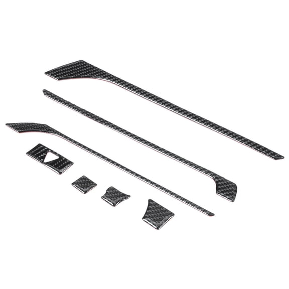M Buder Carbon Fiber Navigation Panel Trim and Central Control Air Vent Decor Inner Trim Upgrade Kit, Right Hand Drive RHD Edition Premium Styling Cover Overlay (7 Pieces, 29.00 inches / 73.7 cm)