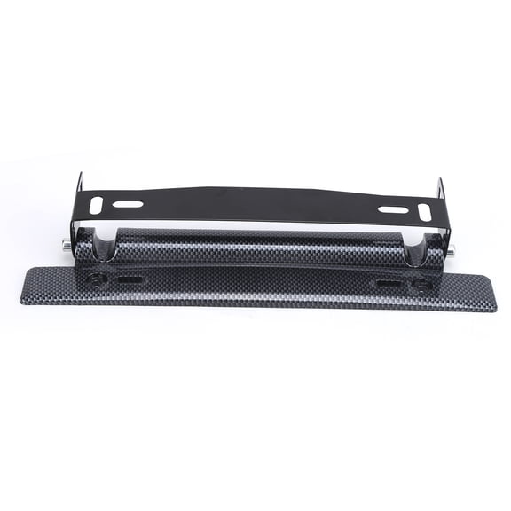 M Buder Carbon Fiber Style License Plate Frame Adjustable Universal Automobile DIY Modification Bracket Holder Mount For Most Cars Trucks Front Rear 14.57 inches / 37 cm Black