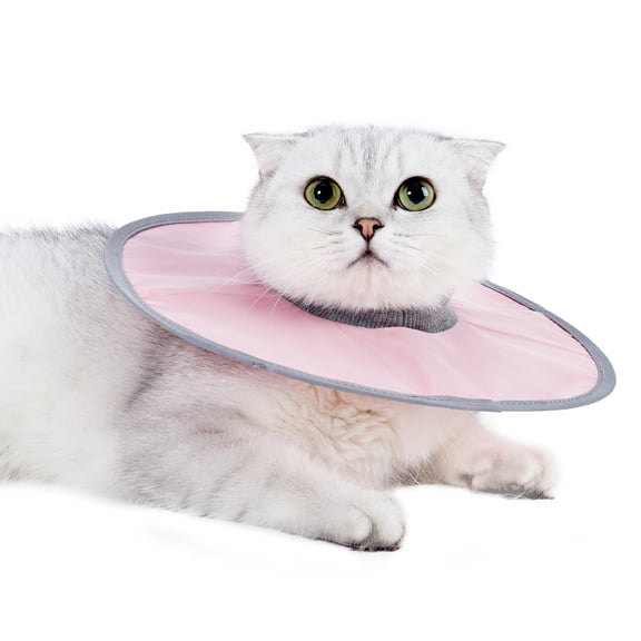 M Buder Cat Cone Collar Stop Licking Adjustable Ribbing Neck Recovery E-Collar for Post-Surgery Healing, Soft Lightweight Pet Protective Cone, Pink, Medium (3.9 inches / 10 cm)