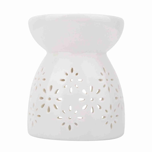 M Buder Ceramic Essential Oil Diffuser Tea Light Candle Holder, Elegant Aromatherapy Night Light Stove for Home Decor, Floral Pattern, 3.5 inches / 9 cm
