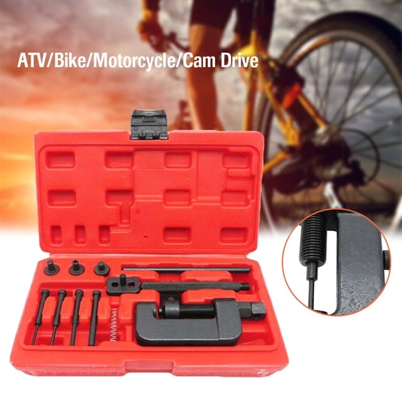 M Buder Chain Breaker Set, Heavy Duty Chain Cutter and Riveter Tool Kit with Storage Carrying Case for Motorcycle, Bike, ATV, Cam Drive (8.86 x 5.12 x 2.17 inches / 22.5 x 13.0 x 5.5 cm)