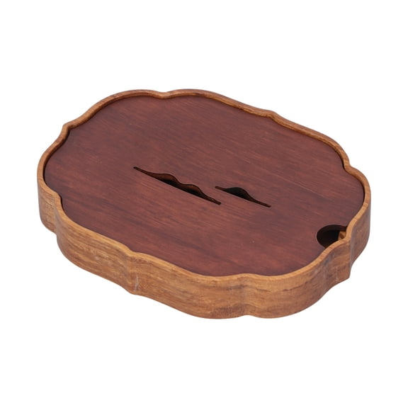 M Buder Chinese Style Bamboo Tea Tray Box with Built-In Water Storage for Authentic Kungfu Tea Set Accessories, Compact Rectangular Teapot Mat Serving Tray, Kitchen Teaware, 7.1 in / 18 cm