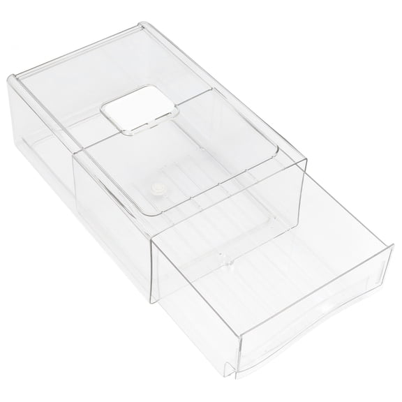 M Buder Clear Fridge Containers Food Grade Stackable Pantry Storage Bin Drawer Organizer (13.78 in / 35 cm)