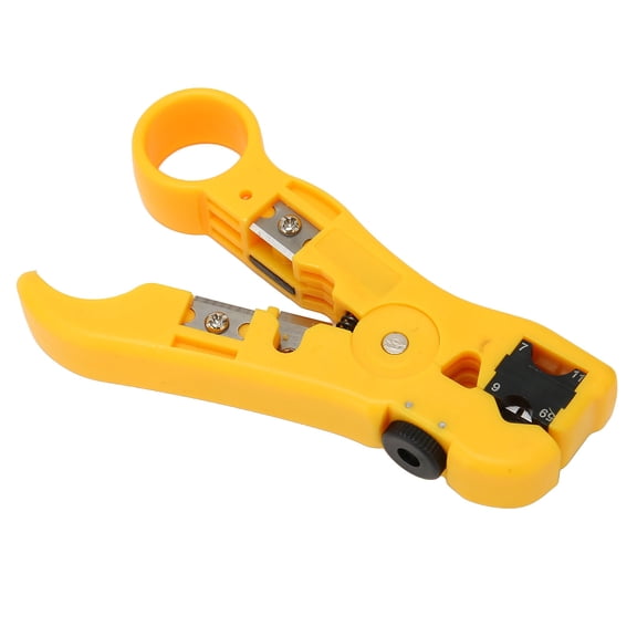 M Buder Coaxial Cable Stripping Tool, Professional Wire Stripper Cutter with Finger Rings, Multifunctional Ergonomic Handle Stripping Tool for Round Wire and Flat Wire (7.48 x 4.72 Inches)
