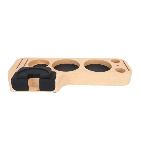 M Buder Coffee Tamping Station Wood Tamper Stand Holder Compatible With 51mm 53mm 58mm Distributer Versatile Espresso Accessory With Rubber Pad 9.8 Inches / 25 cm Base Length