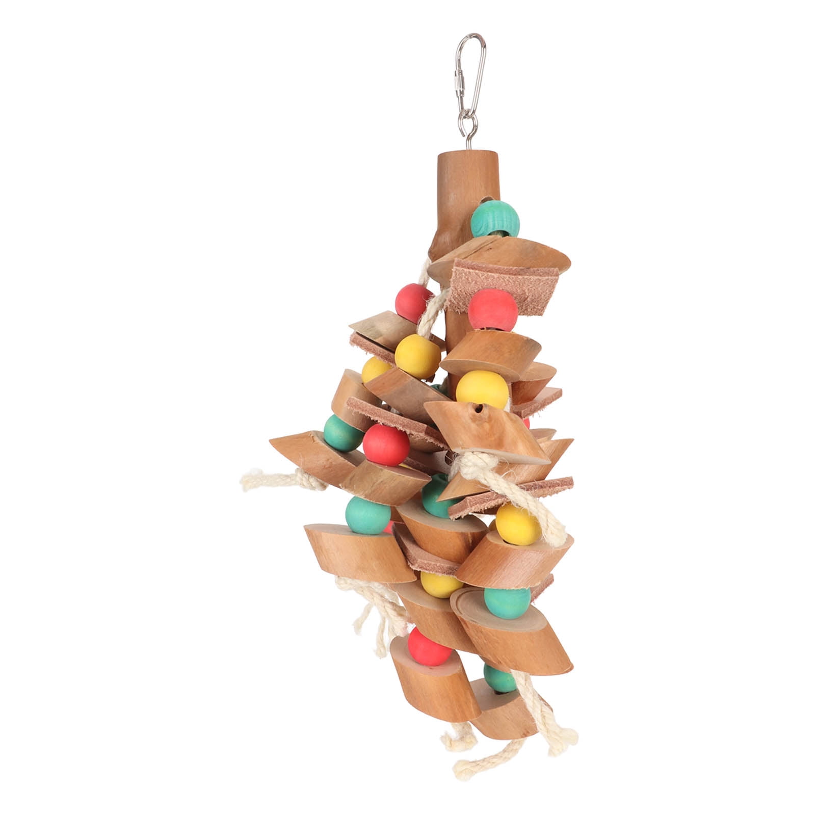 M Buder Colorful Bird Chew Toy Wood Blocks for Parrots, Cockatiels, Budgies, Hanging Cage Grinding Paw Beak Toy, Large (8.66 inches / 22 cm)