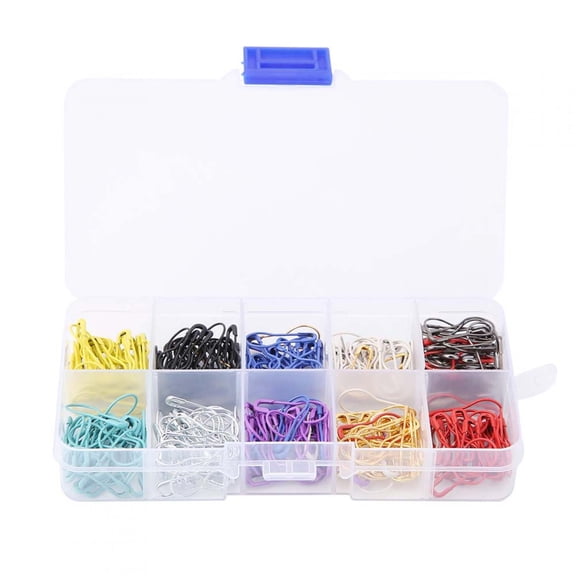 M Buder Colorful Gourd Type Small Delicate Safety Lock Pin Simple Style For Sewing And Crafting Assorted Colors 300 Pieces 0.87 inches / 22.0 mm Length For Clothing Tag Blankets Quilting Accessories