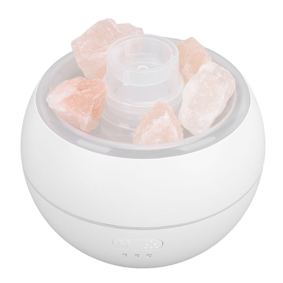 M Buder Colorful Salt Lamp Diffuser, 360ml Large Capacity Ultrasonic Aromatherapy Machine with 7-Color Flame Night Light and Auto-Shutoff for Home Office (6.3 inches / 16 cm)