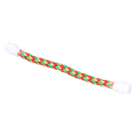 M Buder Colorful U Shape Cotton Rope Standing Climbing Bar Chewing Toy for Birds Parrots Macaws Cockatiels Hamsters 11.8 inches / 30 cm Flexible Birdcage Perch Swing Bendable Activity Center