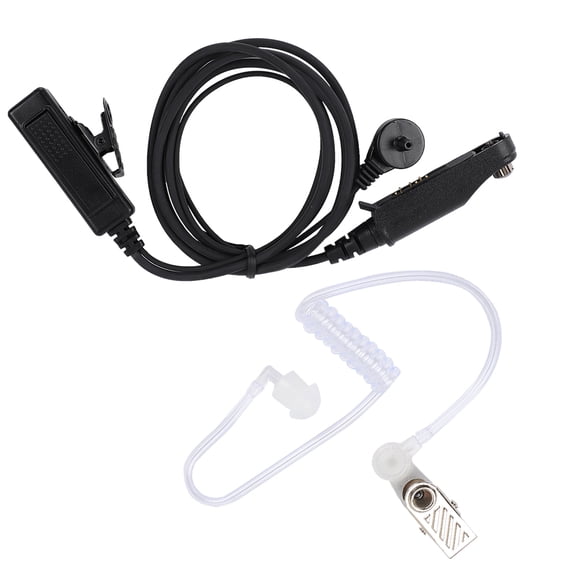 M Buder Comfortable In-Ear Air Conduction Earpiece Headset with PTT Button, Noise Canceling, 35.4 inches / 90 cm