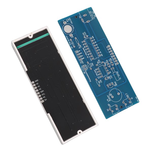 M Buder Compact 4-Digit DIY Digital LED Clock Kit with Transparent Case, Light Control, Temperature Display & Alarm Function, Electronic Soldering Project for Teens & Adults, Green