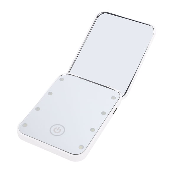 M Buder Compact LED Travel Makeup Mirror, Double Sided Magnifying Rechargeable Portable Handheld Lighted Cosmetic Mirror, White