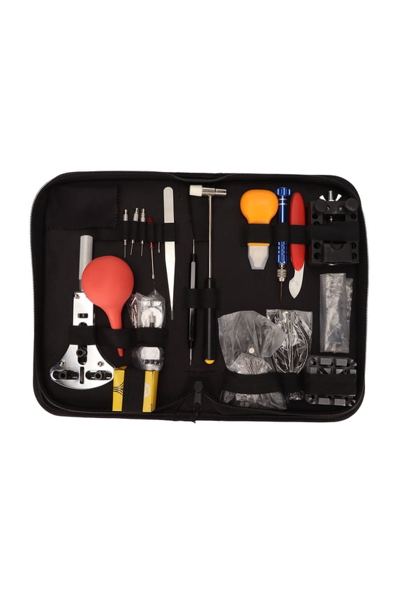 Complete Professional Metal Watch Repair Tool Kit Battery Replacement with Storage Bag, Spring Bar Set, Screwdrivers & Case Opener, 10.6 inches / 27 cm