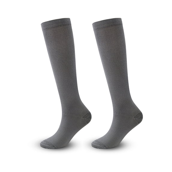 M Buder Compress Socks for Women & Men Knee High Socks Support for Running Athletic Grey L/XL