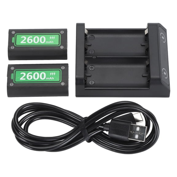 M Buder Controller Battery Charger Fast Charging Station 5200mAh Dual Pack Kit with 3.3ft USB C Cable for Xbox One Series X S Elite Wireless Controllers 14.0x9.0x3.0 inches / 35.5x22.8x7.6 cm