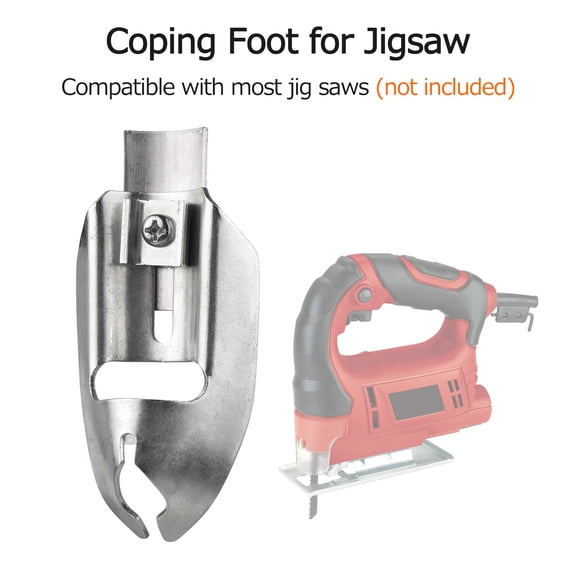M Buder Coping Foot for Jigsaw Adjustable Metal Coping Tool Compatible with Most Jig Saws Efficient Woodworking Accessories for Home Decoration DIY Art Craft Silver (4.02 inches / 10.2 cm)