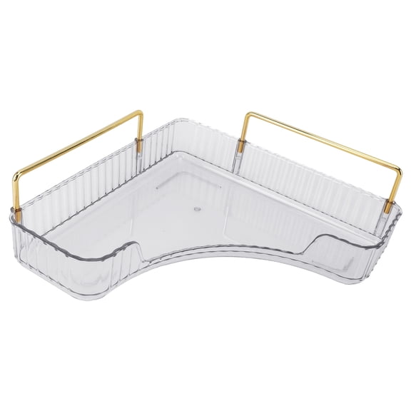 M Buder Corner Counter Organizer Tray Large Capacity Multifunction Space Saving Storage for Cosmetics Transparent