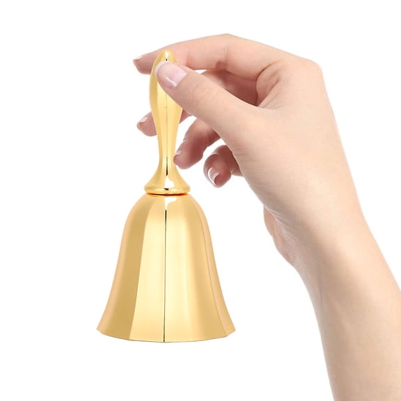 M Buder Creative Bar Handbell Zinc Alloy Counter Reminder Bell for Dinner Room, Class, and Bar Service, Golden, 1 Count