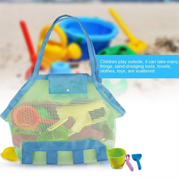 M Buder Creative Folding Baby Beach Mesh Bag Child Bath Toy Storage Net Big Organizer with Large Capacity for Sand and Water Play, Durable Washable Material